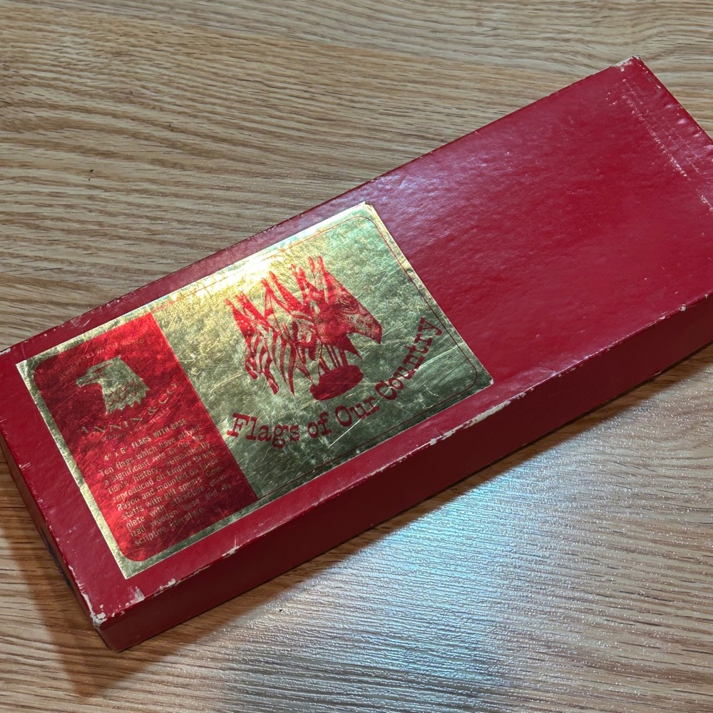 Vintage Annin & Co Flags of Our Country 10 Historical Flag Set with Wood Base